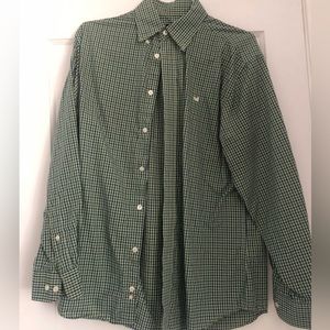 Mens green checkered southern marsh button up